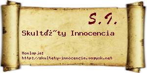 Skultéty Innocencia névjegykártya